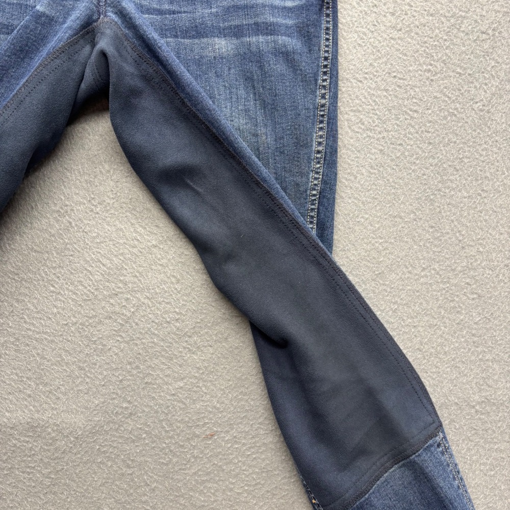 Goode Rider Blue Denim Full Seat Equestrian Riding Breeches Women Size 34R - Picture 9 of 15